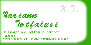 mariann totfalusi business card