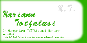 mariann totfalusi business card